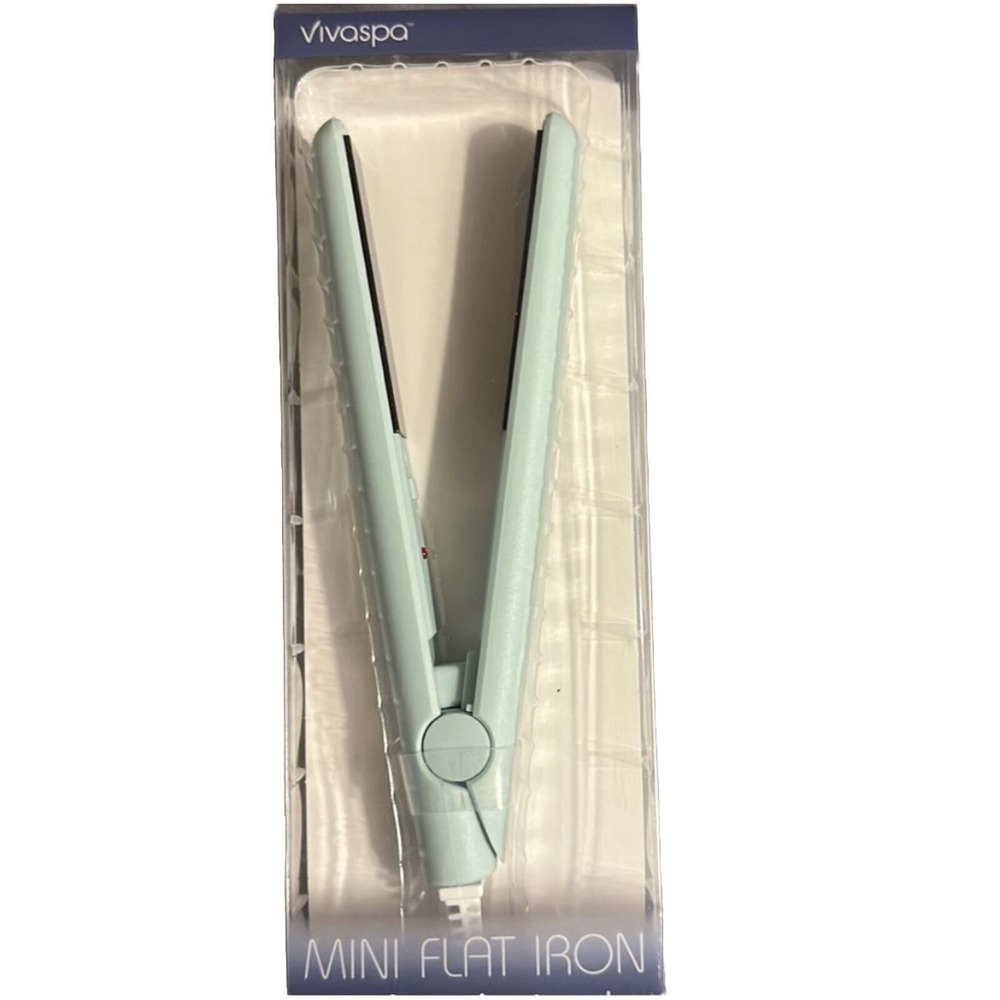 ⚡️Vivaspa blue travel Mini Flat iron Hair Straightener Ceramic Tourmaline 0.5"